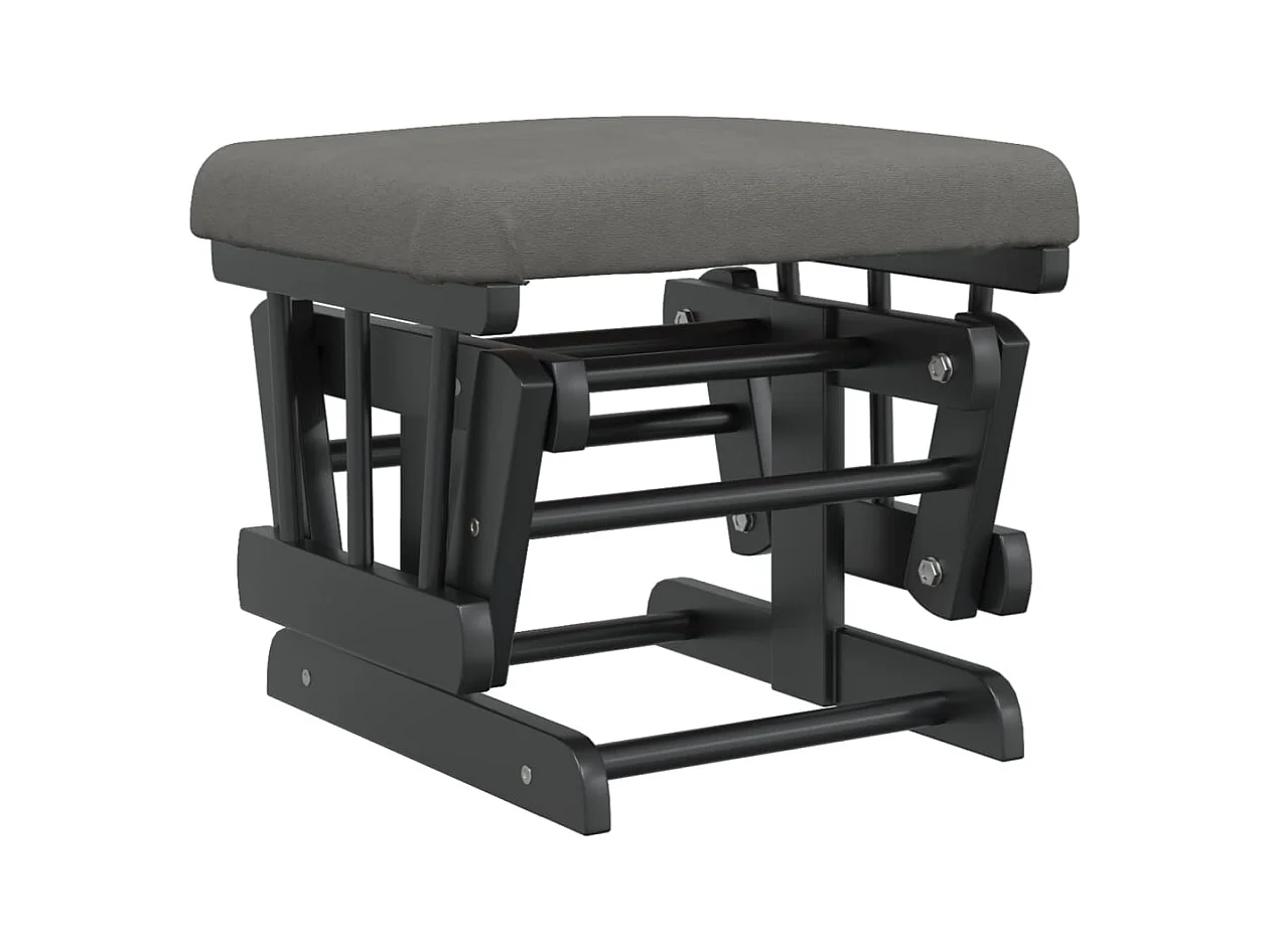 Schommelstoel met voetenbankje Donkergrijze stof