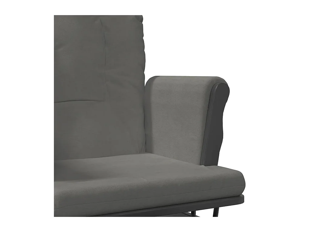 Schommelstoel met voetenbankje Donkergrijze stof