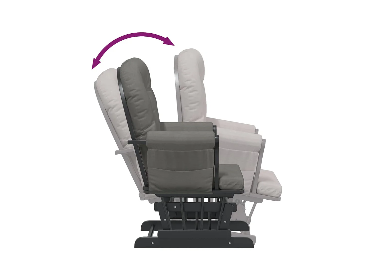 Schommelstoel met voetenbankje Donkergrijze stof