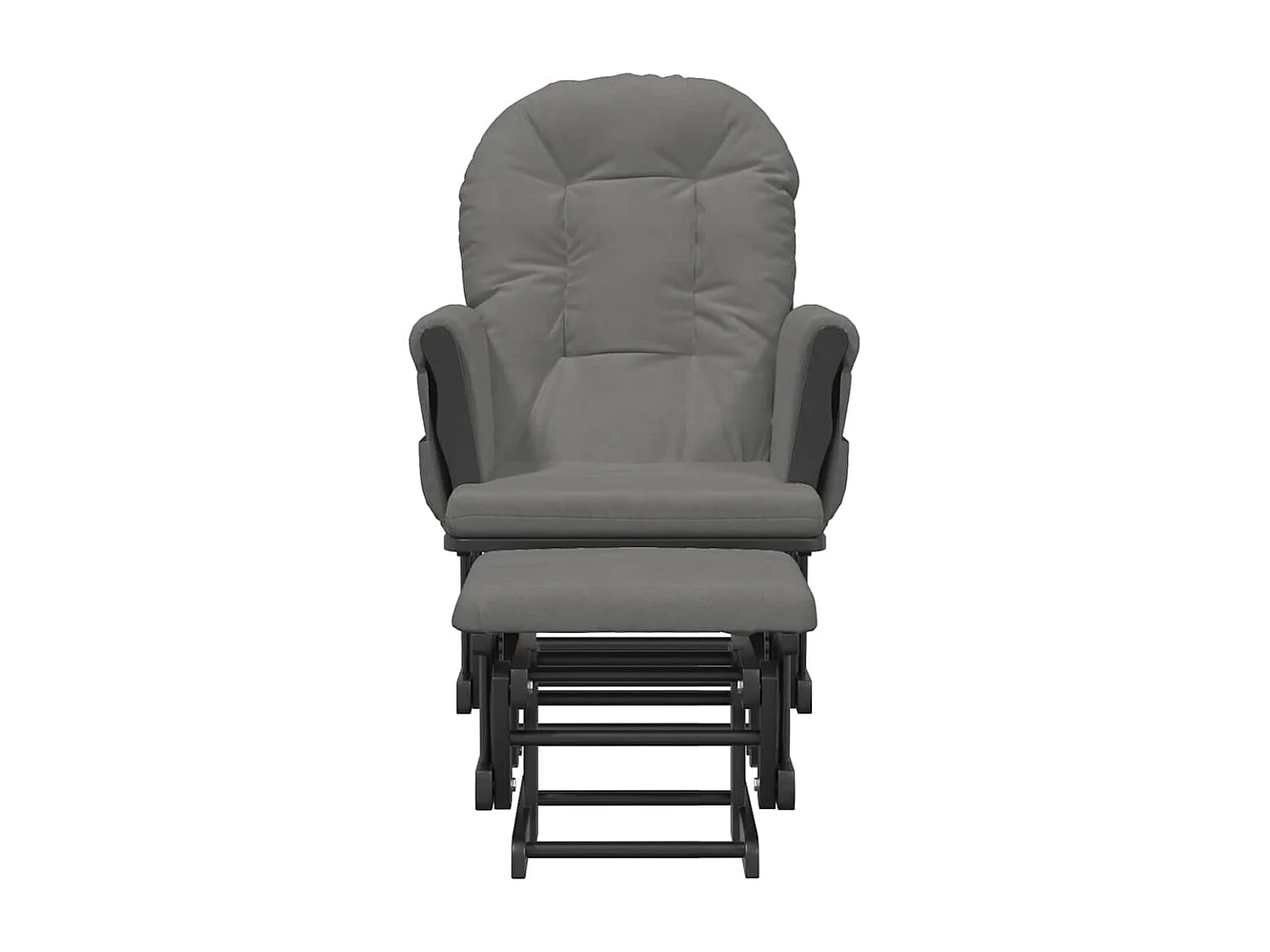 Sedia a dondolo con poggiapiedi Tessuto grigio scuro
