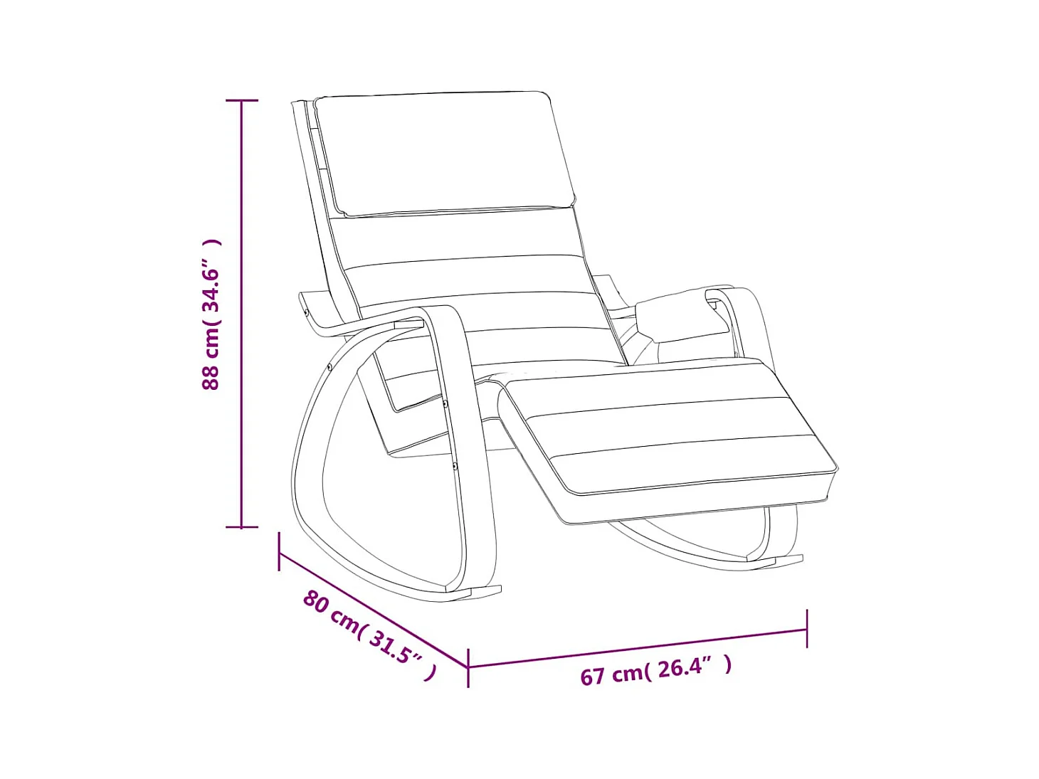 Sedia a dondolo in tessuto nero