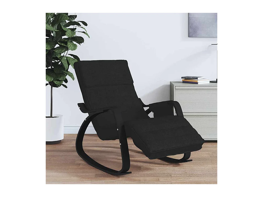Chaise à bascule Noir Tissu