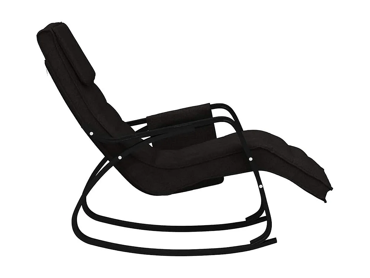 Chaise à bascule Noir Tissu