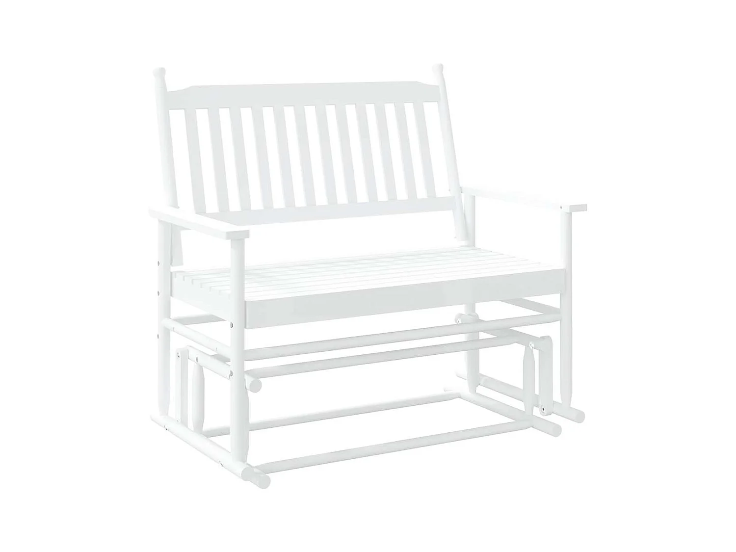 Weiße Schaukelbank 118x70x104,5 cm massives Pappelholz