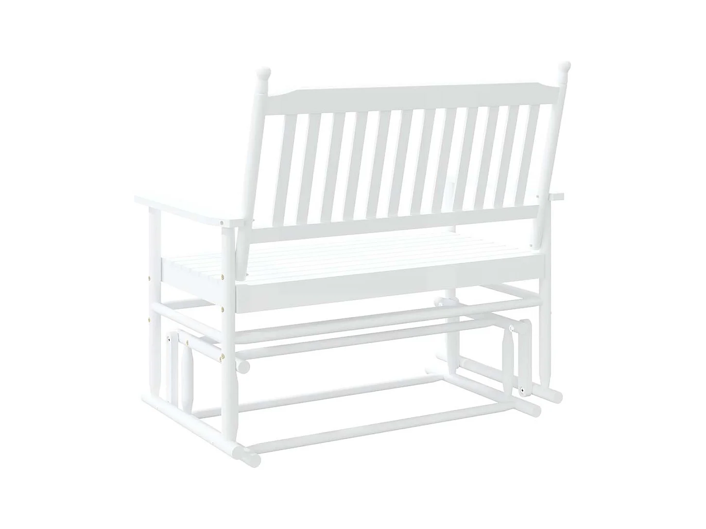 Weiße Schaukelbank 118x70x104,5 cm massives Pappelholz