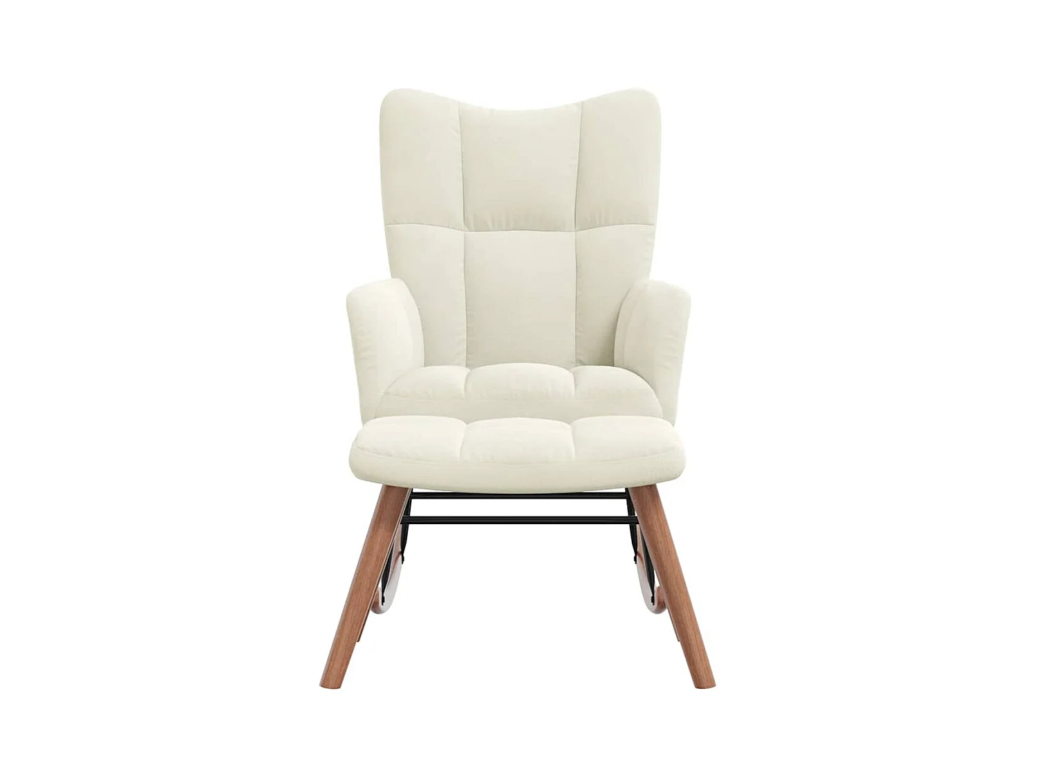 Mecedora con reposapiés Terciopelo blanco crema