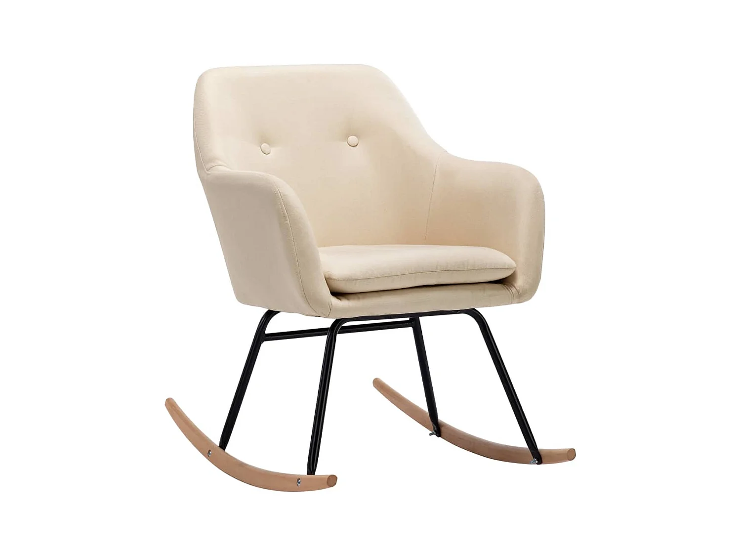 Sedia a dondolo in tessuto color crema