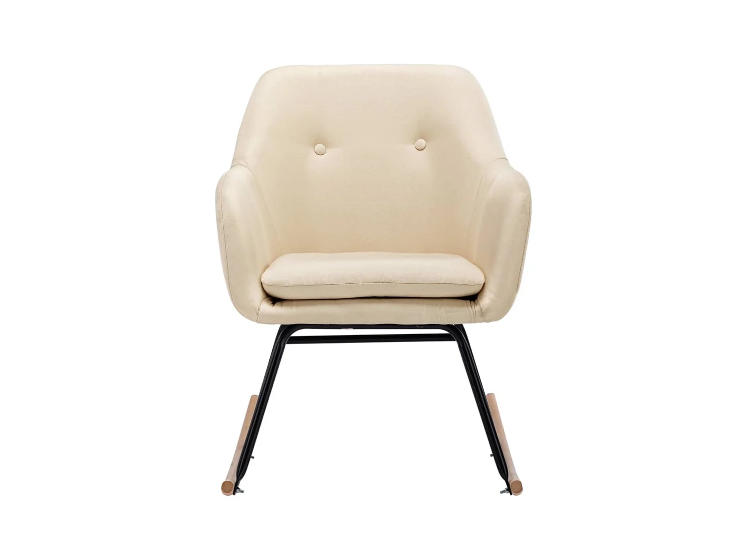 Sedia a dondolo in tessuto color crema