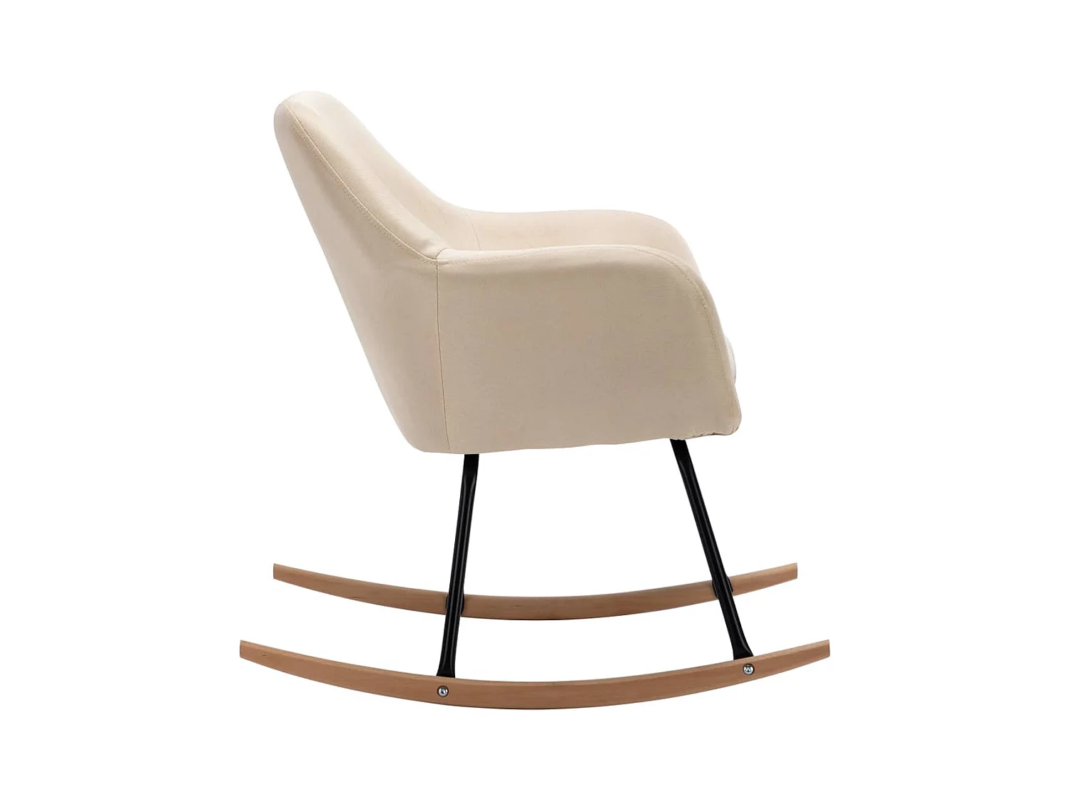 Sedia a dondolo in tessuto color crema