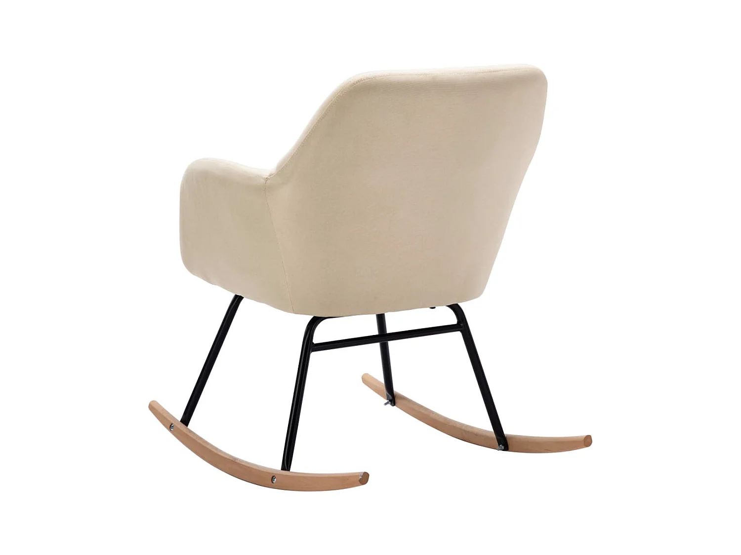 Sedia a dondolo in tessuto color crema