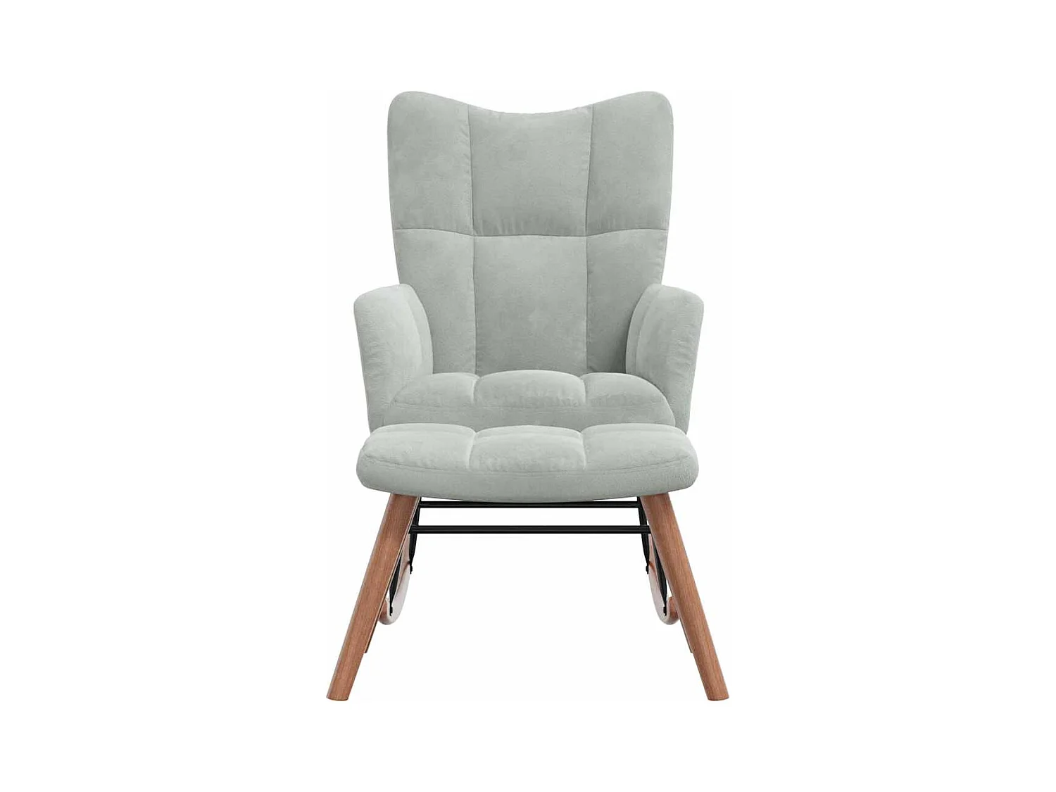 Mecedora con reposapiés Terciopelo gris claro