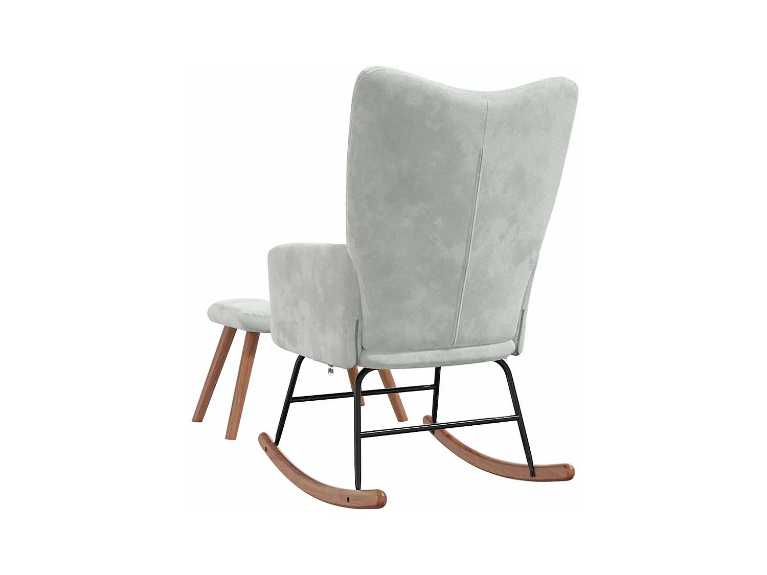 Mecedora con reposapiés Terciopelo gris claro