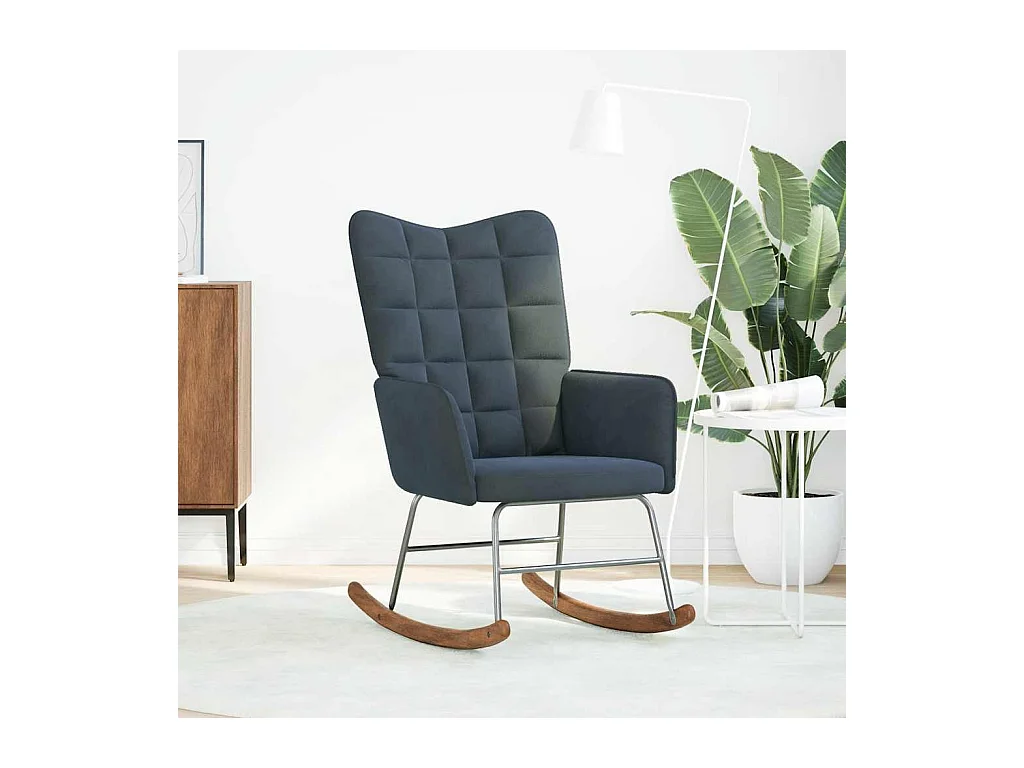 Mecedora de terciopelo gris oscuro