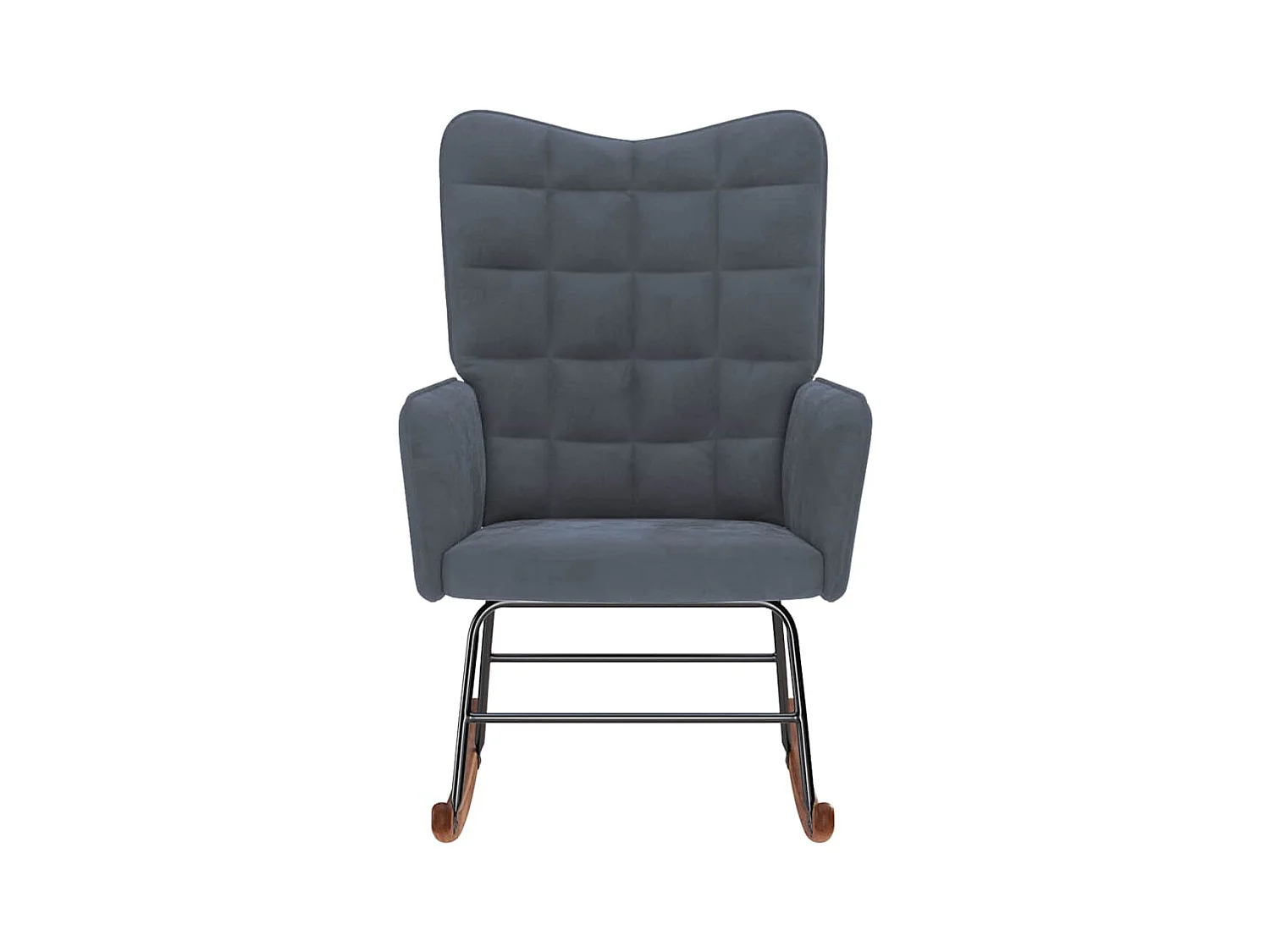 Mecedora de terciopelo gris oscuro