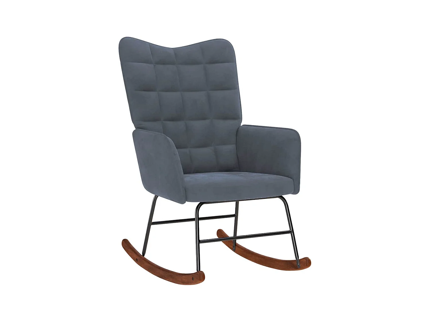 Chaise à bascule Gris foncé Velours
