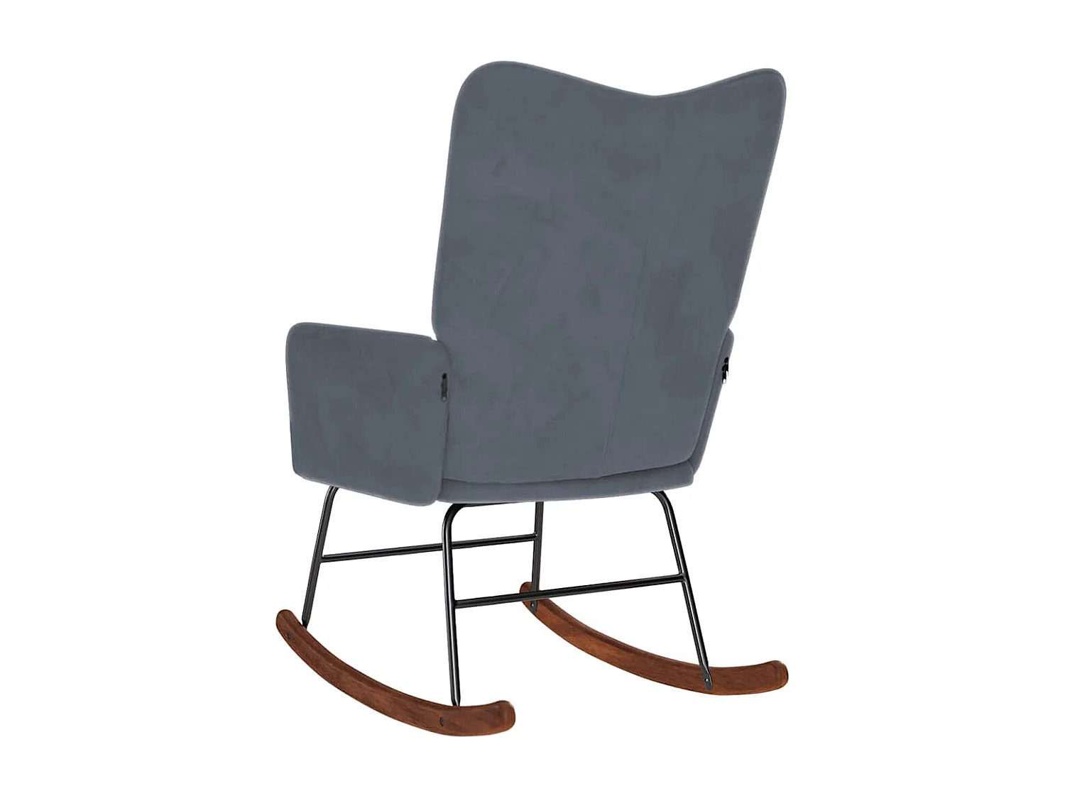 Sedia a dondolo in velluto grigio scuro