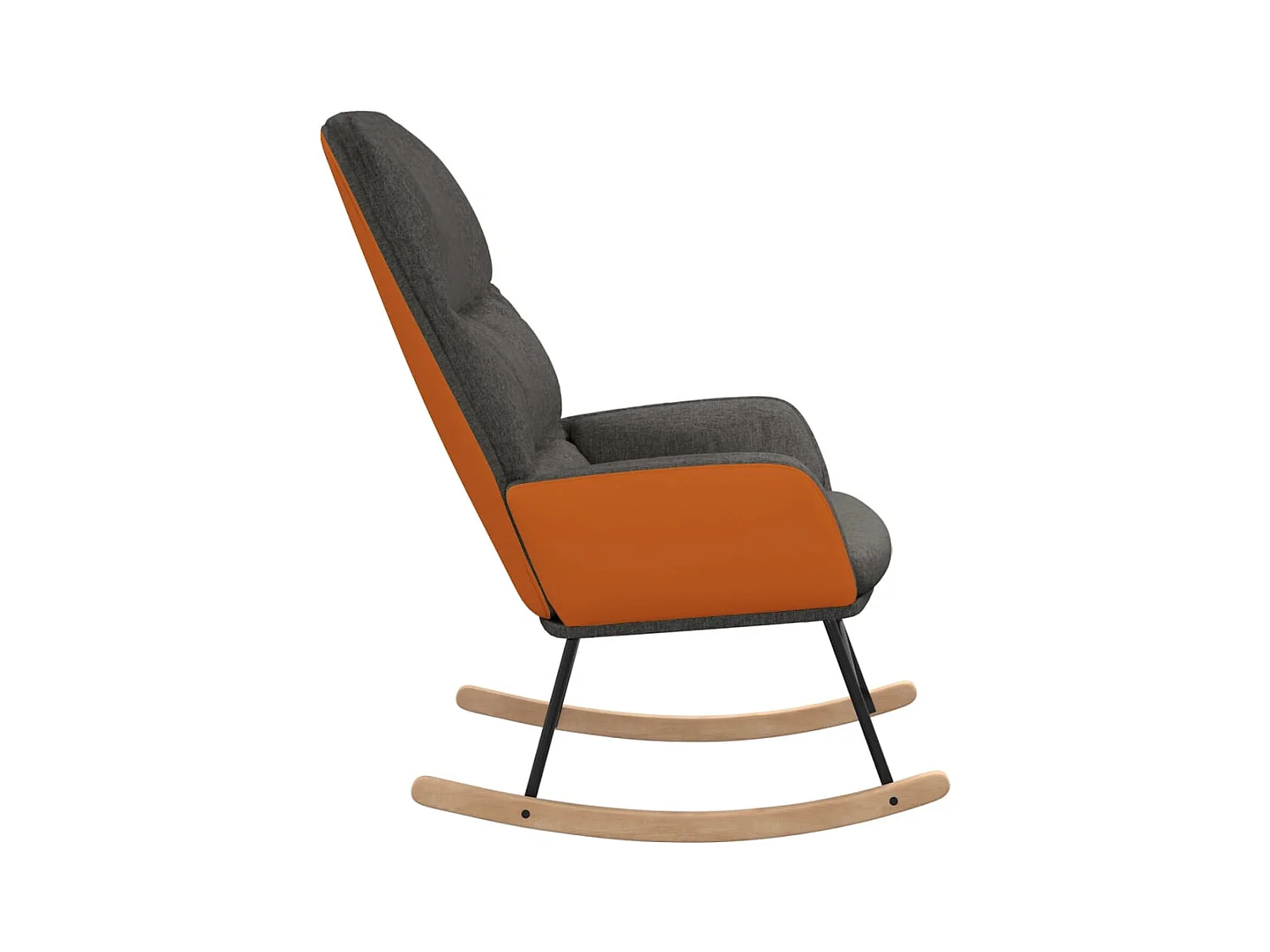 Donkergrijze stoffen schommelstoel