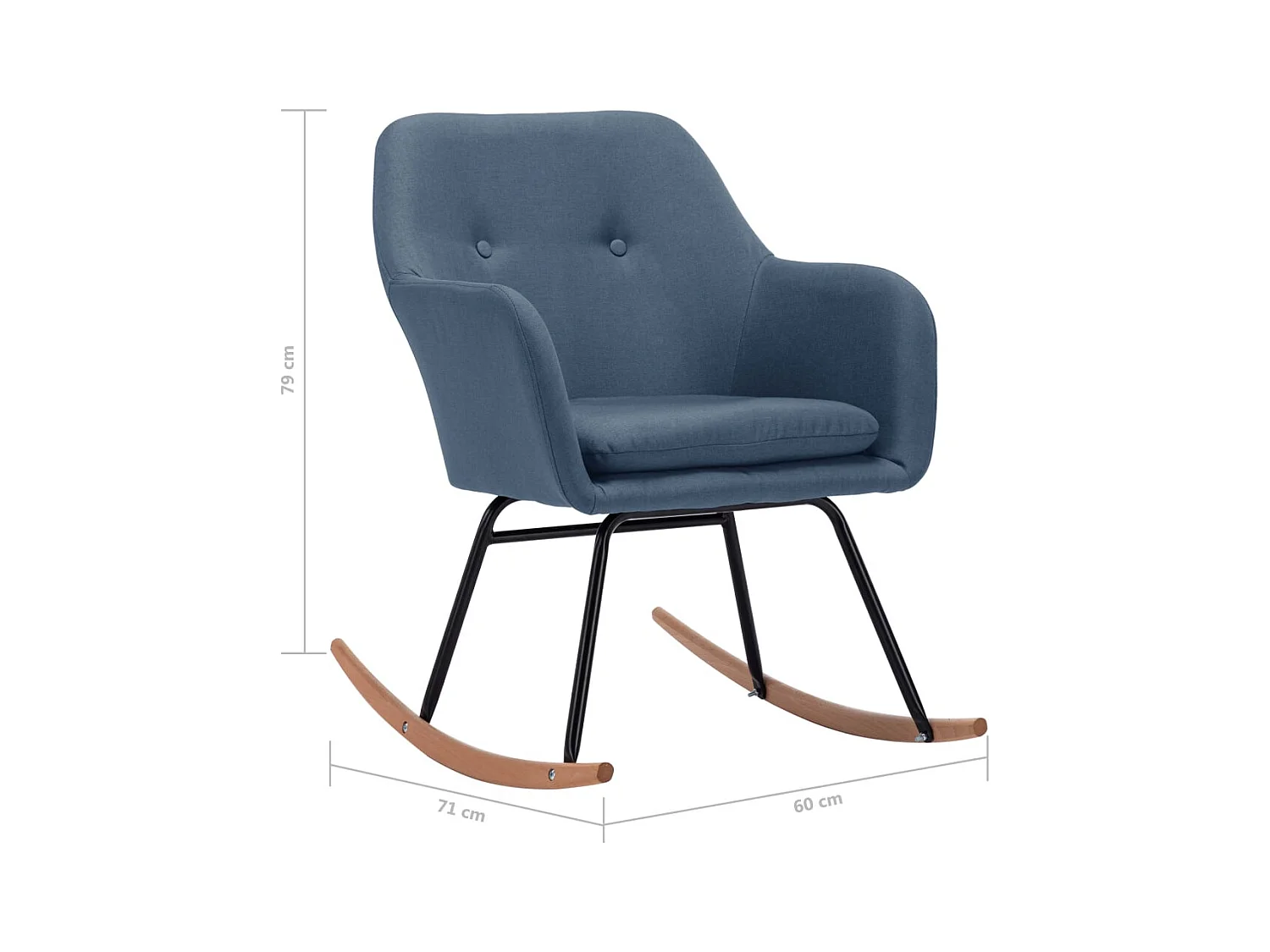 Blauer Schaukelstuhl aus Stoff