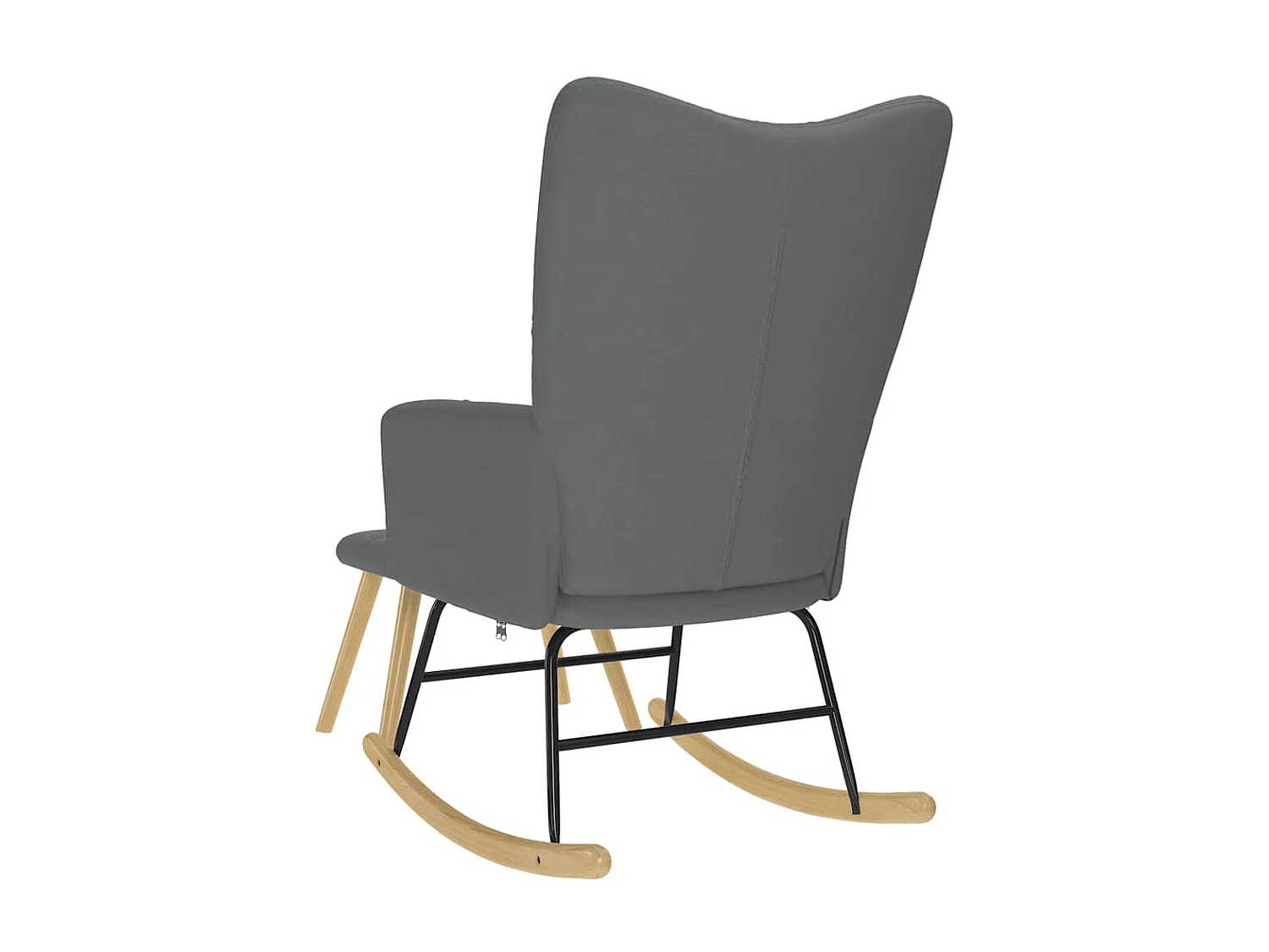 Chaise à bascule avec repose-pied Gris foncé Tissu