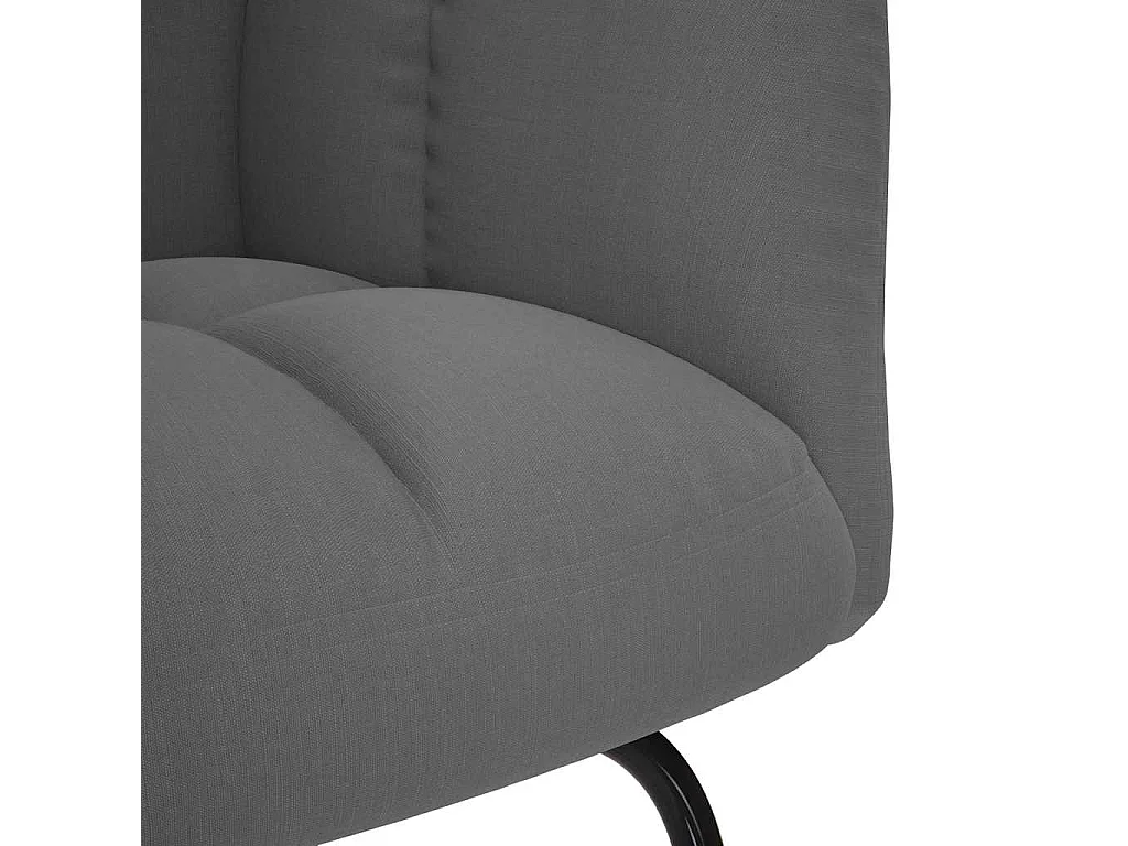 Chaise à bascule avec repose-pied Gris foncé Tissu