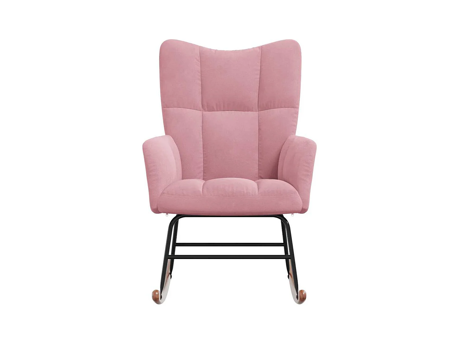 Sedia a dondolo in velluto rosa