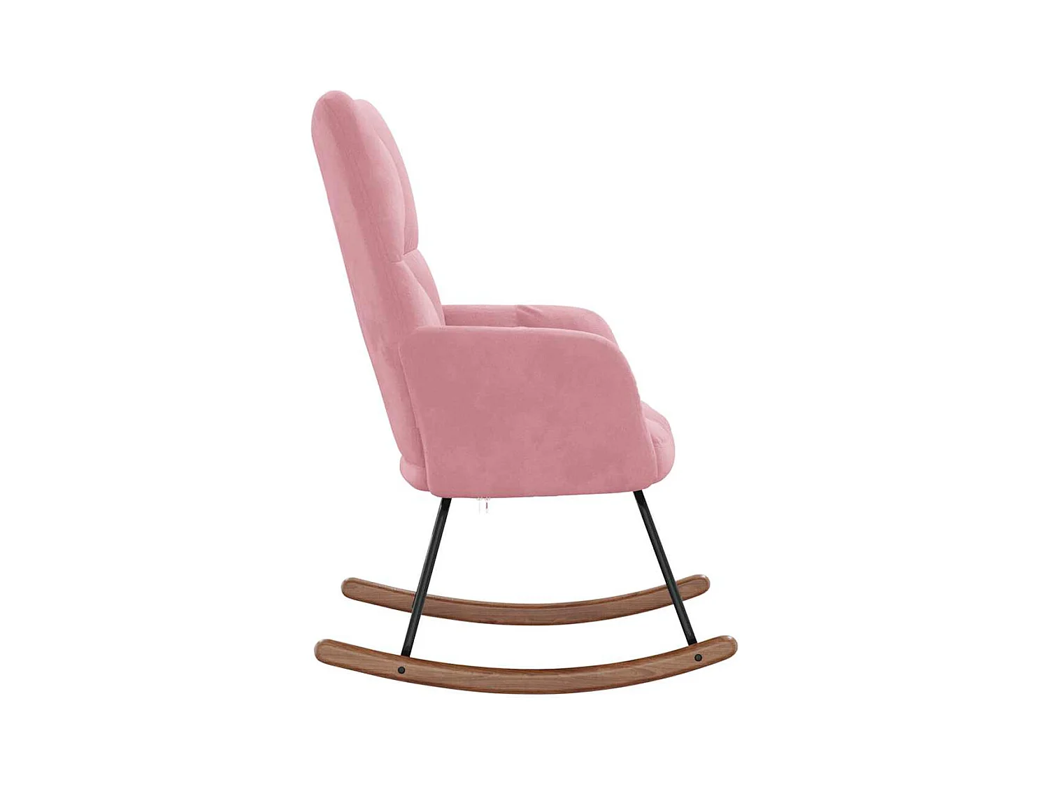 Sedia a dondolo in velluto rosa