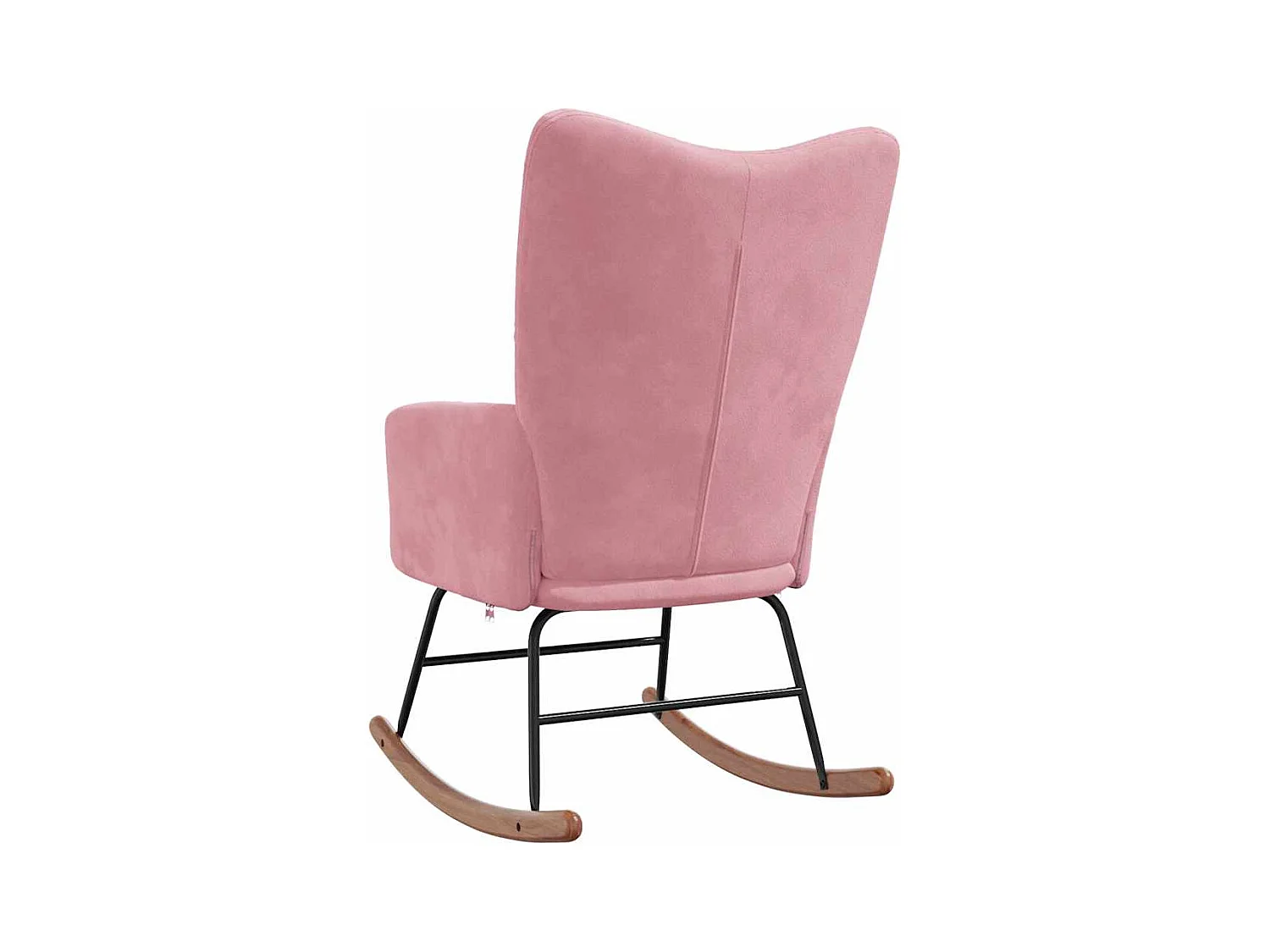 Sedia a dondolo in velluto rosa