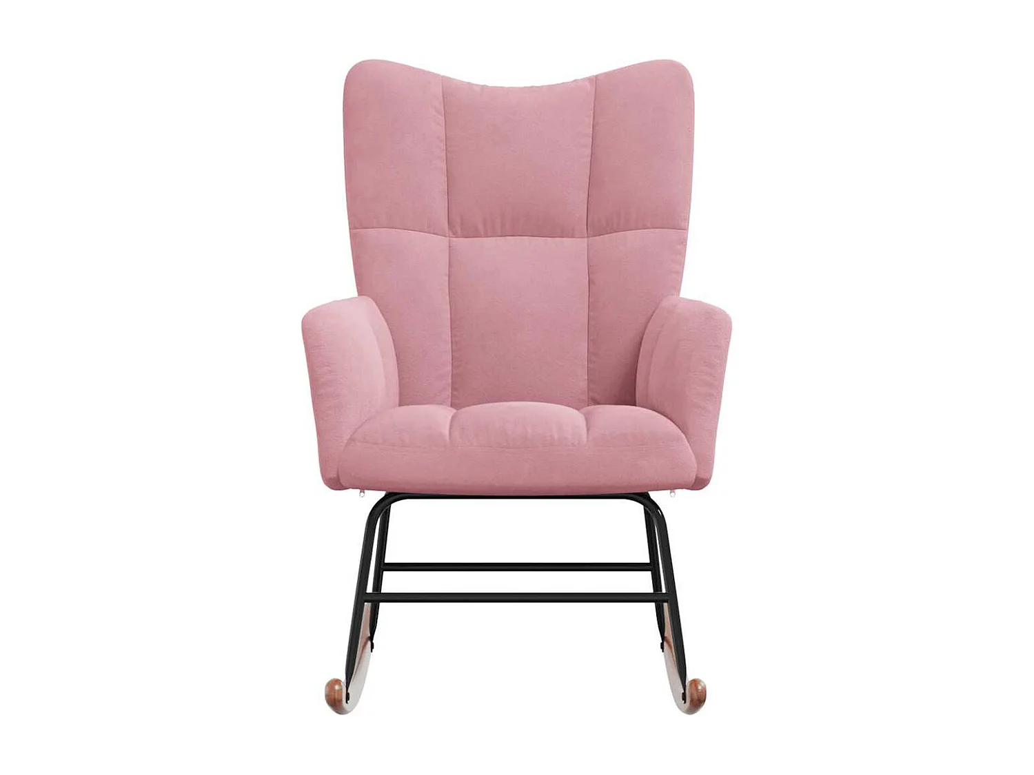 Roze fluwelen schommelstoel