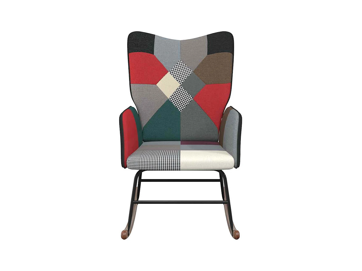 Sedia a dondolo in tessuto patchwork