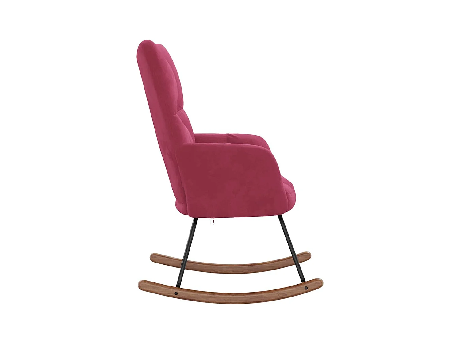 Sedia a dondolo in velluto rosso bordeaux