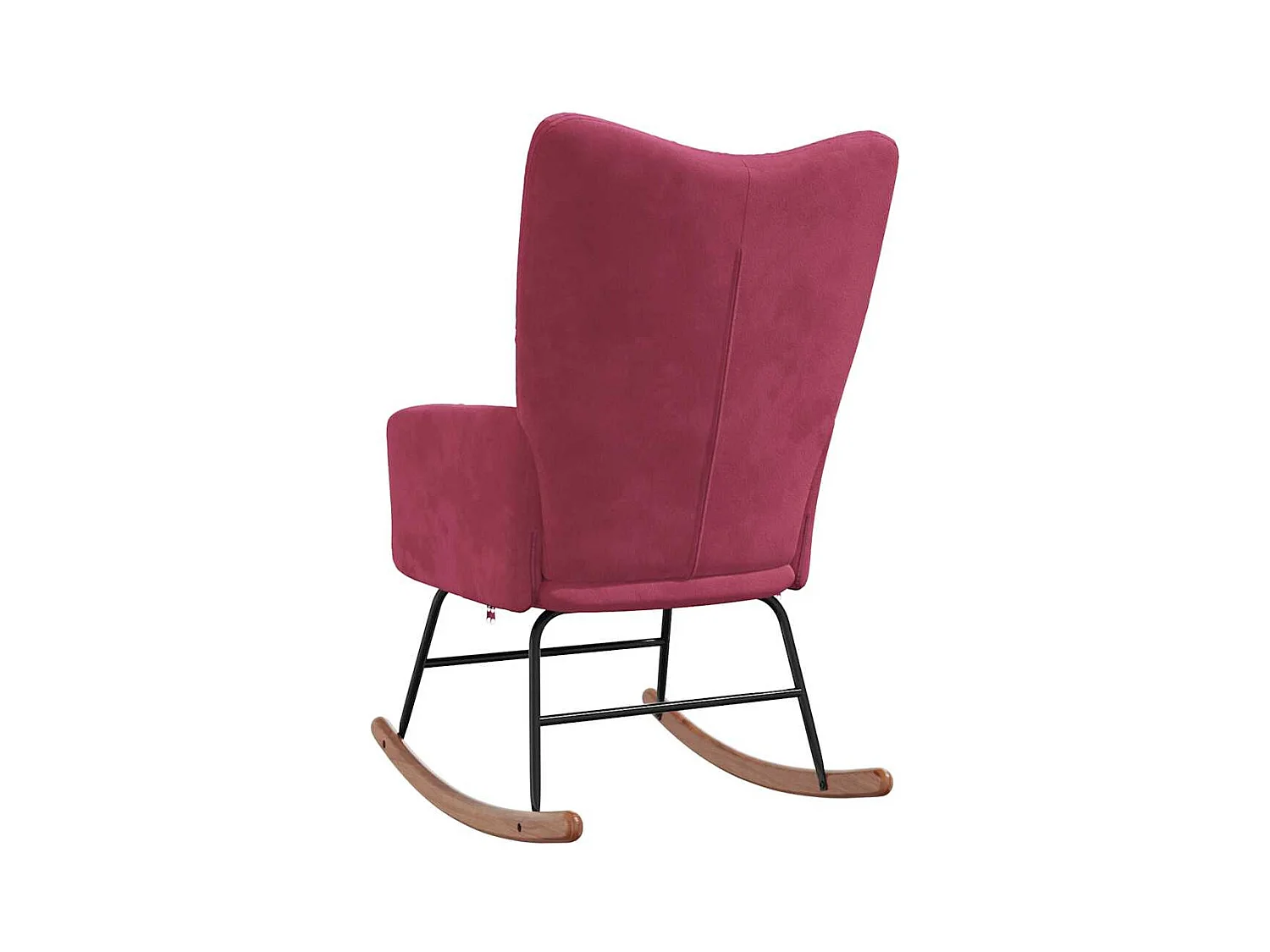 Sedia a dondolo in velluto rosso bordeaux