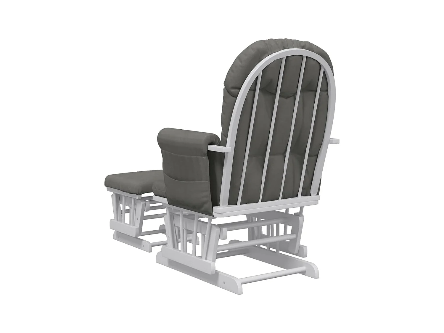 Mecedora con reposapiés Tela gris oscuro