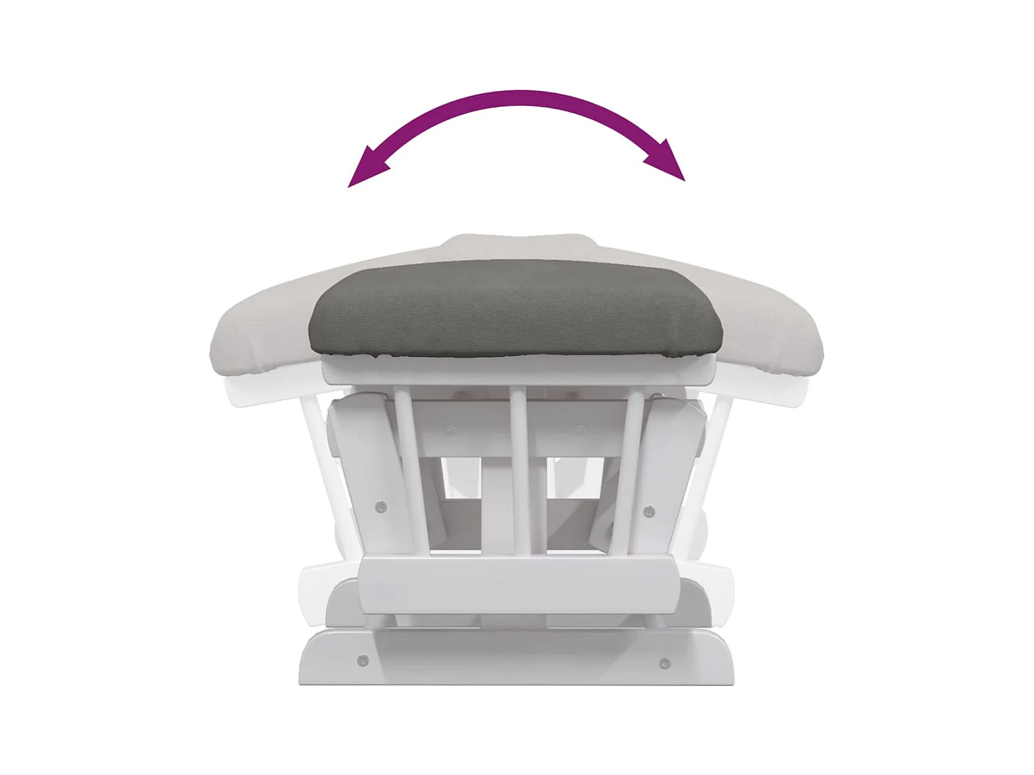 Mecedora con reposapiés Tela gris oscuro