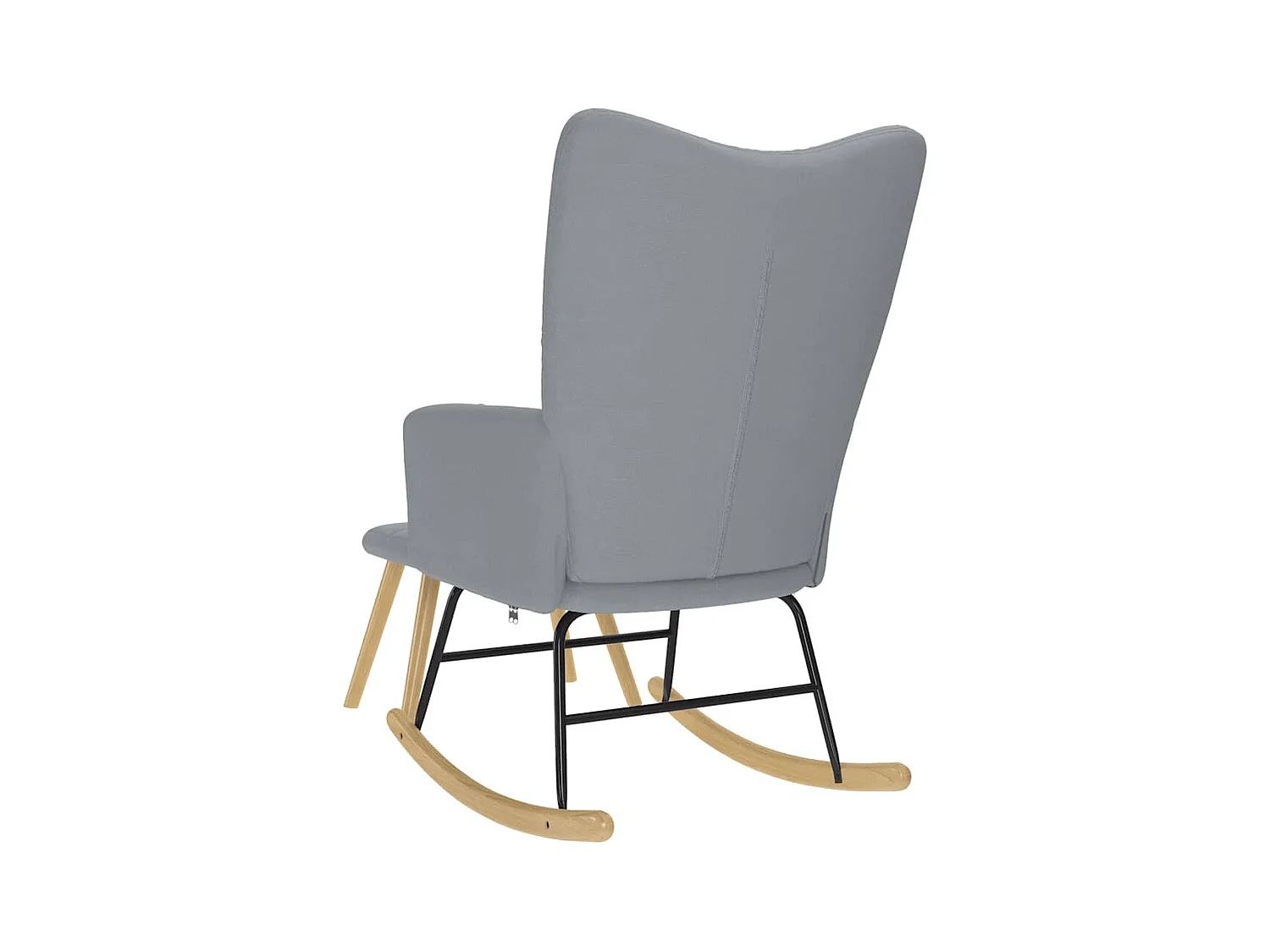 Chaise à bascule avec repose-pied Gris clair Tissu