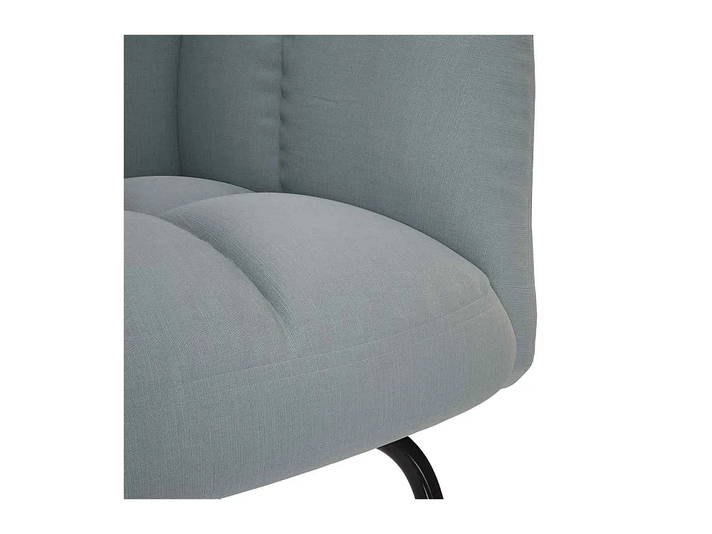 Chaise à bascule avec repose-pied Gris clair Tissu