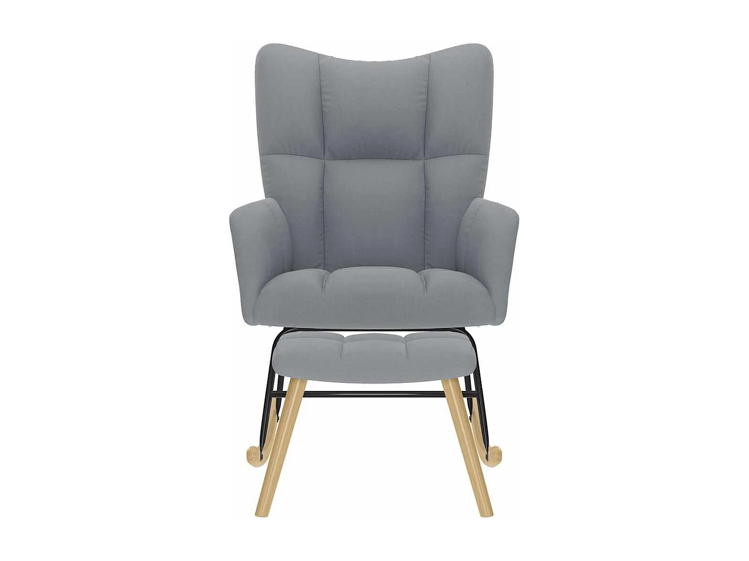 Sedia a dondolo con poggiapiedi Tessuto grigio chiaro