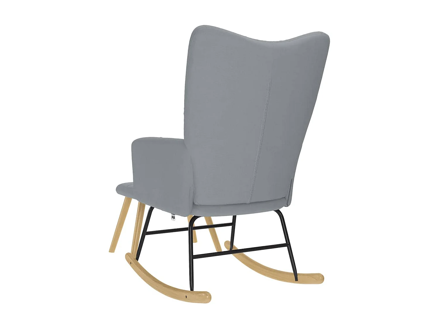 Sedia a dondolo con poggiapiedi Tessuto grigio chiaro