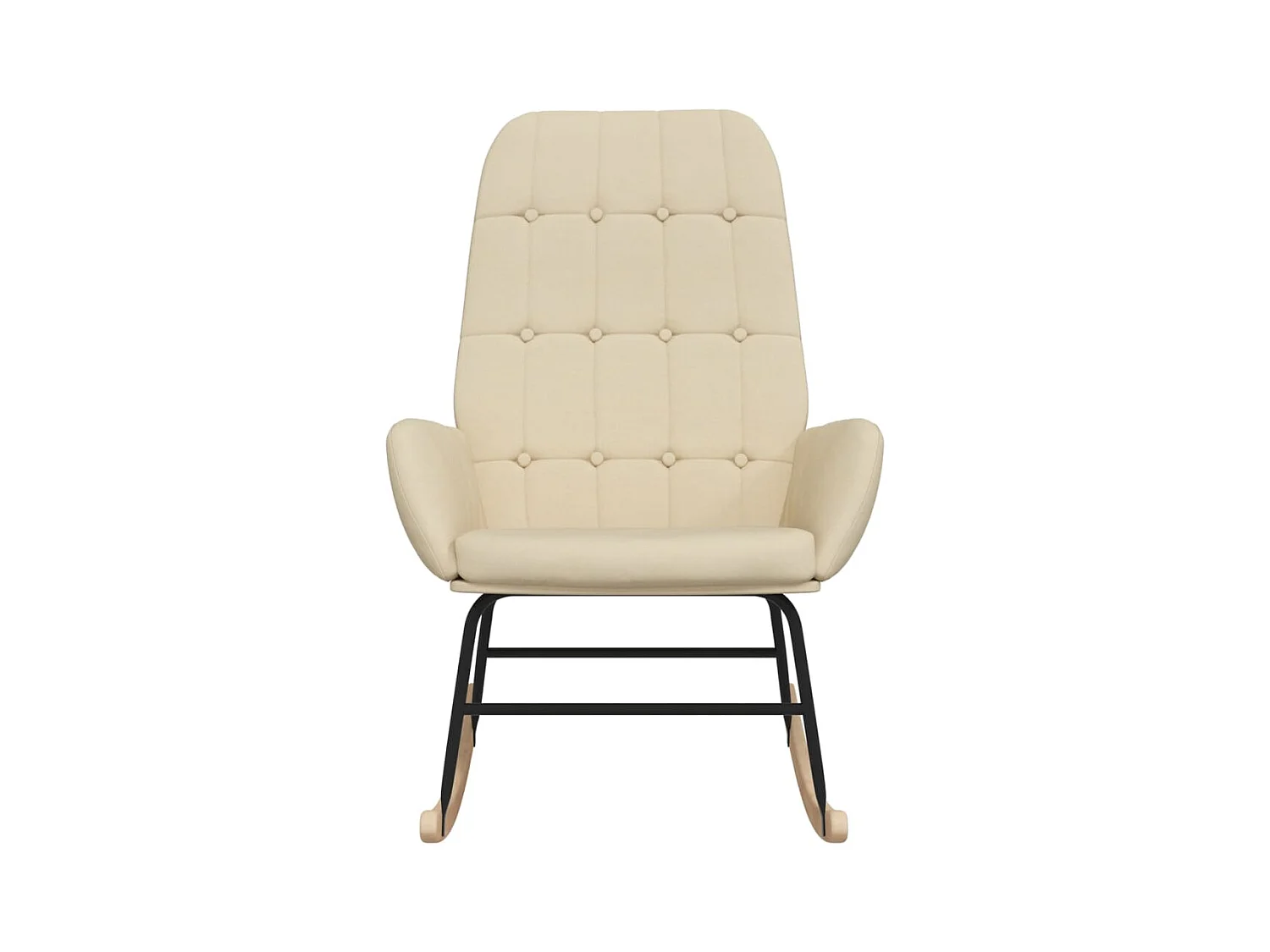 Mecedora de tela color crema