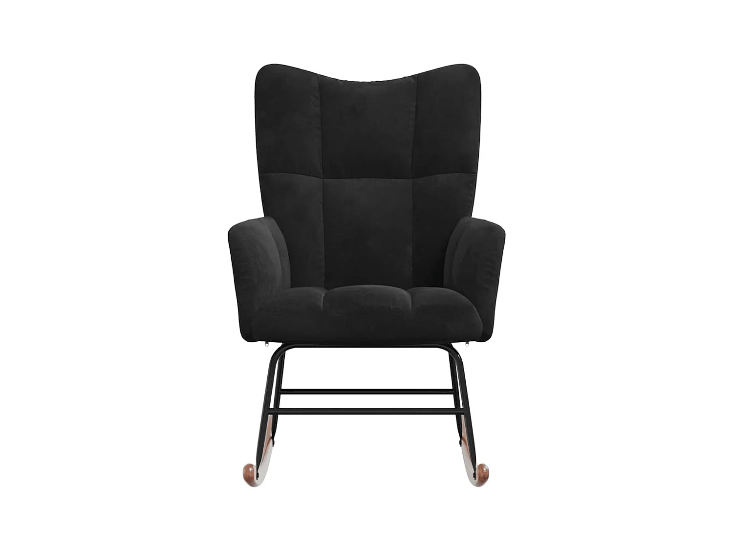 Schwarzer Schaukelstuhl aus Samt