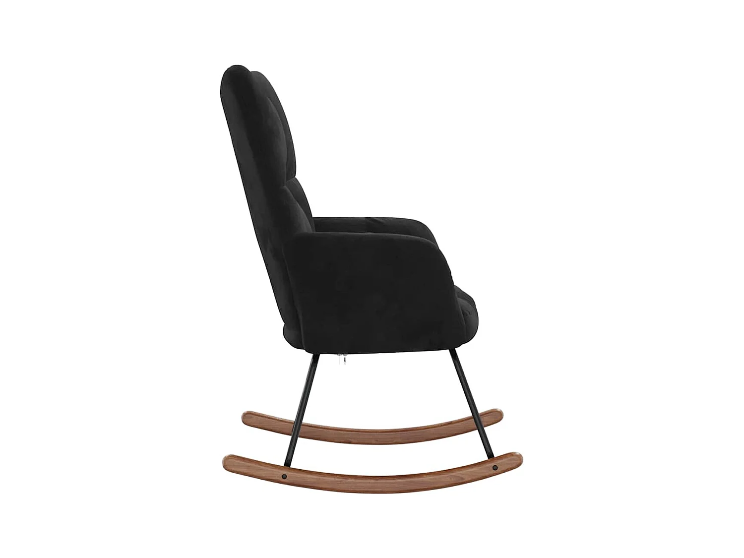 Schwarzer Schaukelstuhl aus Samt