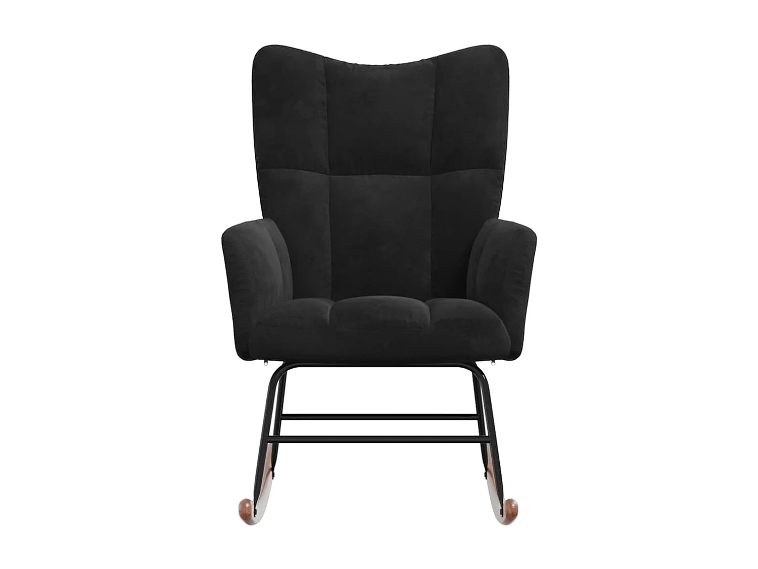 Sedia a dondolo in velluto nero