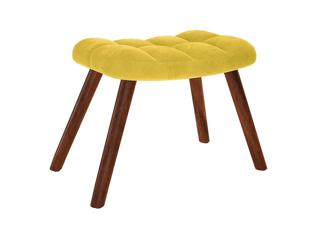 Chaise à bascule avec repose-pied jaune velours