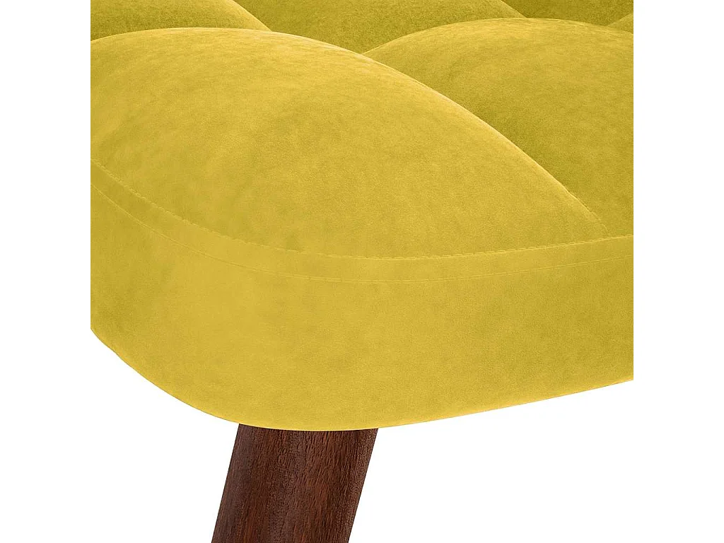 Chaise à bascule avec repose-pied jaune velours