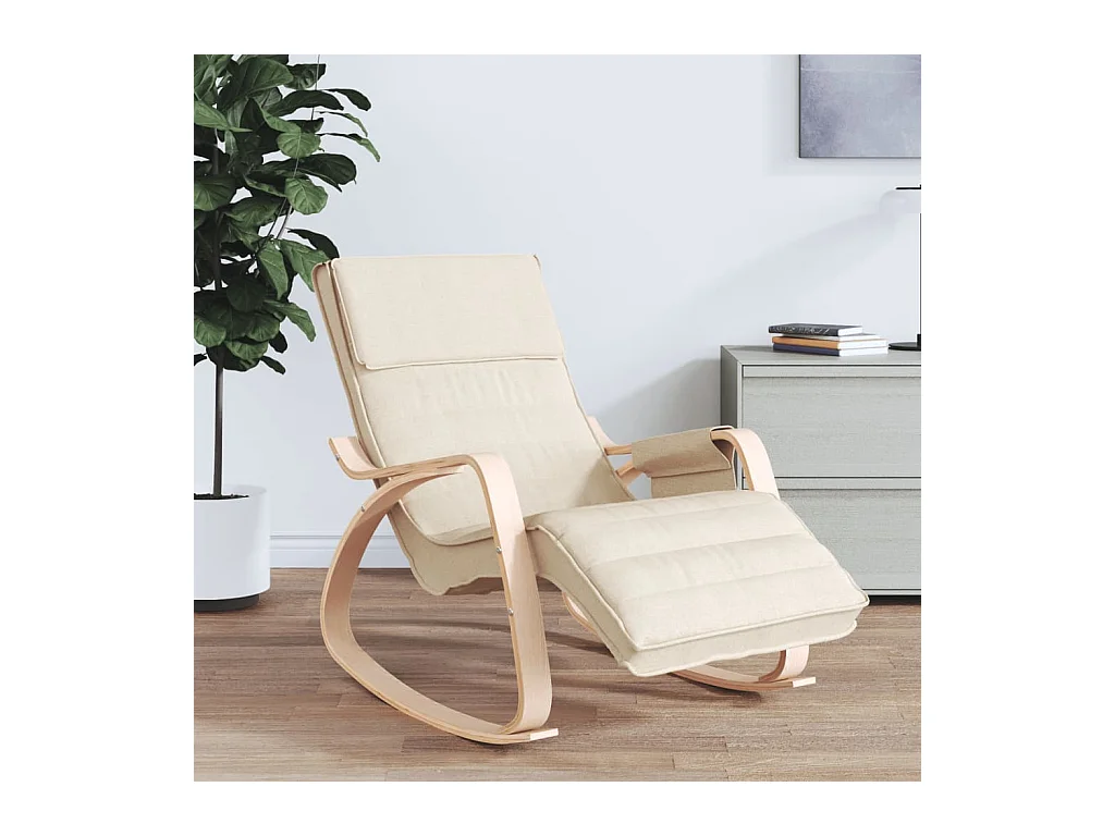 Sedia a dondolo in tessuto color crema