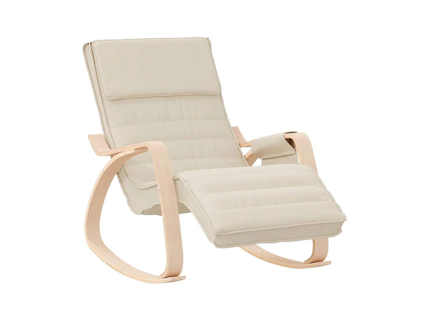 Sedia a dondolo in tessuto color crema