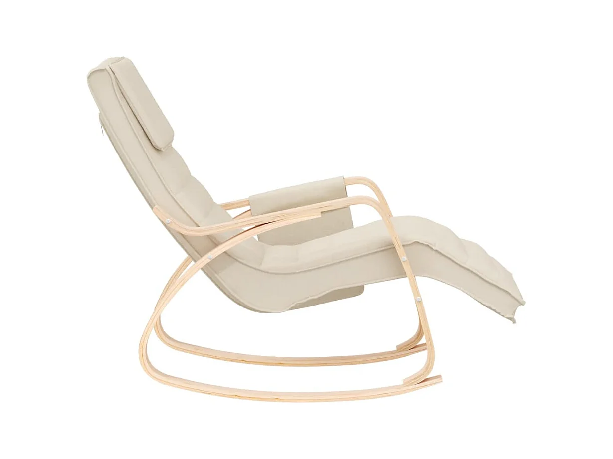 Sedia a dondolo in tessuto color crema