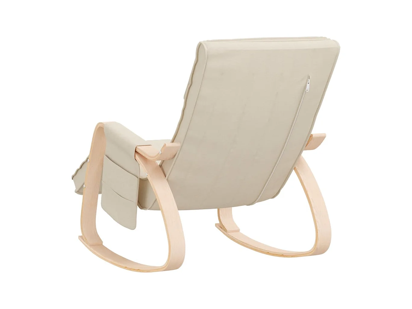 Sedia a dondolo in tessuto color crema