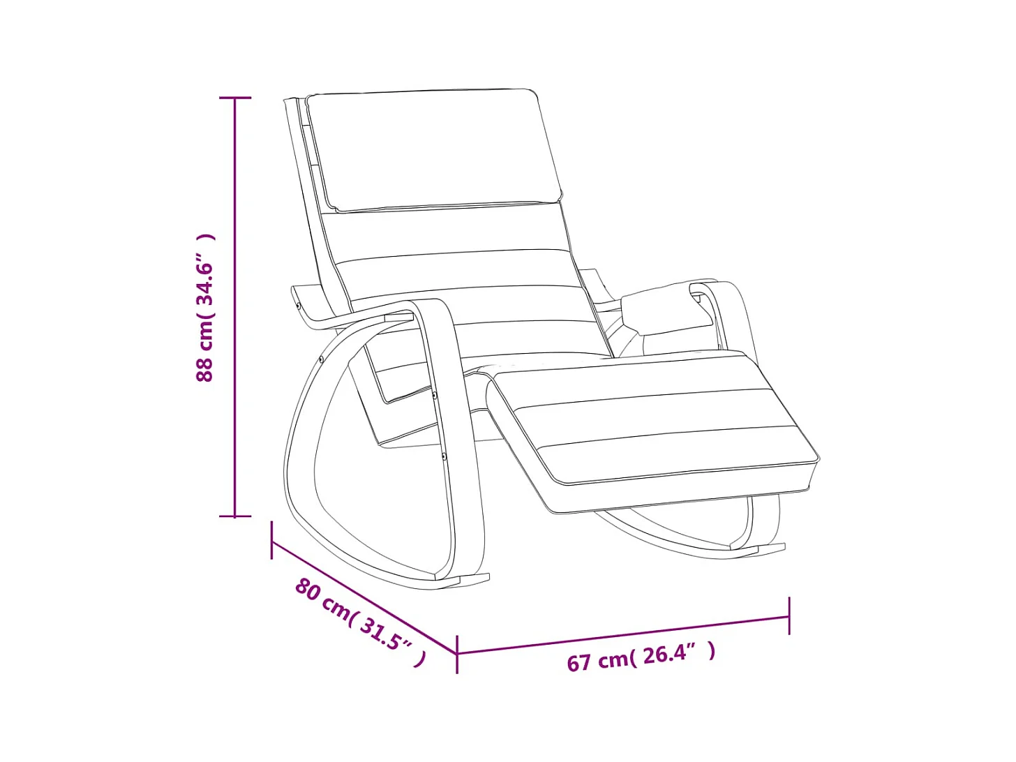 Sedia a dondolo in tessuto color crema