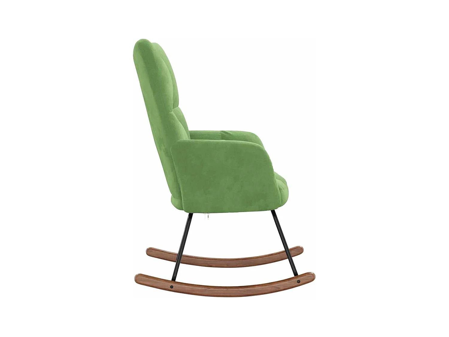 Lichtgroene fluwelen schommelstoel