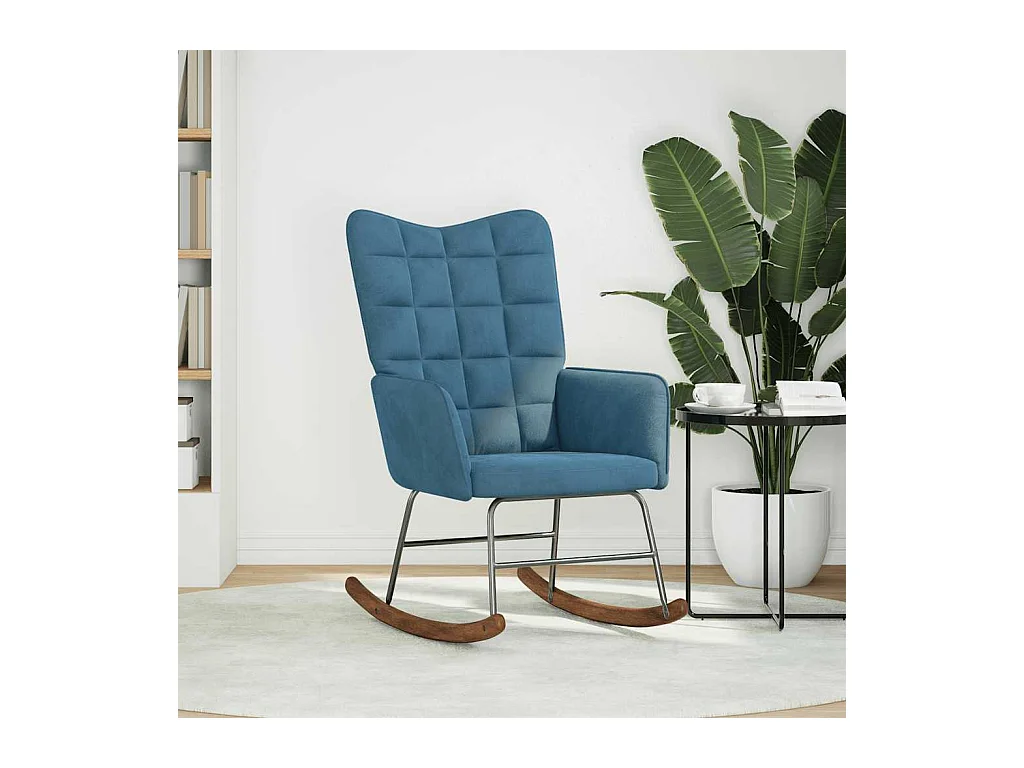 Chaise à bascule Bleu Velours